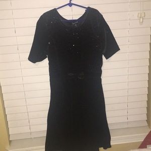 Black sparkly bow dress